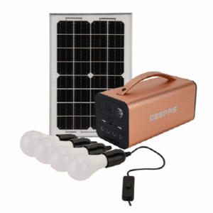 Station D'Alimentation Rechargeable GEEPAS GPS51087, Batterie Au Lithium 7500mAh, 4 Ampoules LED 5W, Affichage Numérique
