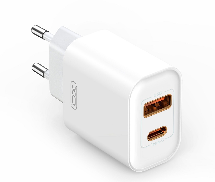 Chargeur Mural XO CE12 PD QC 3.0 20W 1xUSB 1xUSB-C - Blanc
