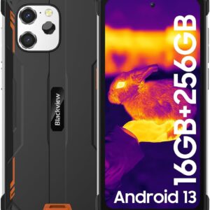 Smartphone BLACKVIEW BV8900 16,5 Cm (6.5") - Double Sim - Android 13,  4G - 8/256GB - 10000mAh - Noir / Orange