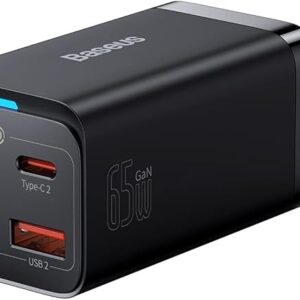 Chargeur Secteur BASEUS GaN3 Pro 2X Ports USB-A & 2X Ports USB-C 65W- Noir