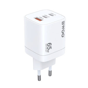 Chargeur Secteur BWOO Gan USB-C Vers USB-A, 65W, 3 Ports - Blanc