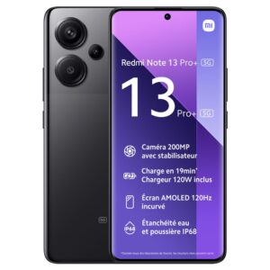 Smartphone XIAOMI Redmi Note 13 Pro+ 5G 6.67" Double Sim - Stockage 256 Go / RAM 8 Go - Noir