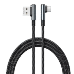 Câble De Données Gaming REMAX RC-C002 A-M Ranger 2 SERIES 2.4A - Coudé À 90° en aluminium tressé - Gris