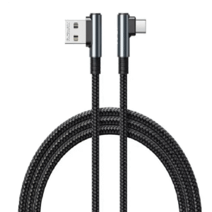 Câble De Données Gaming REMAX RC-C002 A-M Ranger 2 SERIES 2.4A - Coudé À 90° en aluminium tressé - Gris