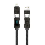 Câble USB WiWU USB-A + USB-C Vers USB-C + Lightning, 1.5M - Noir