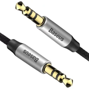 Câble Audio Jack BASEUS 3,5MM Yiven M30 1M - Noir / Argent