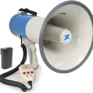 Mégaphone Professionnel VONYX MEG065 65W Avec Batterie, Portée Jusqu'à 1,2 km, MP3, Longue Autonomie, Micro Main, Bandoulière Incluse