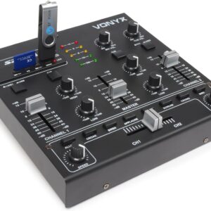 Mini Table De Mixage SKYTEC STM-2250 - 4 Canaux USB MP3 Effets Sound - Noir