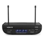 Système De Micros VONYX WM82 Sans Fil UHF Numériques À 2 Canaux - Récepteur & 2 Micros Main - Noir