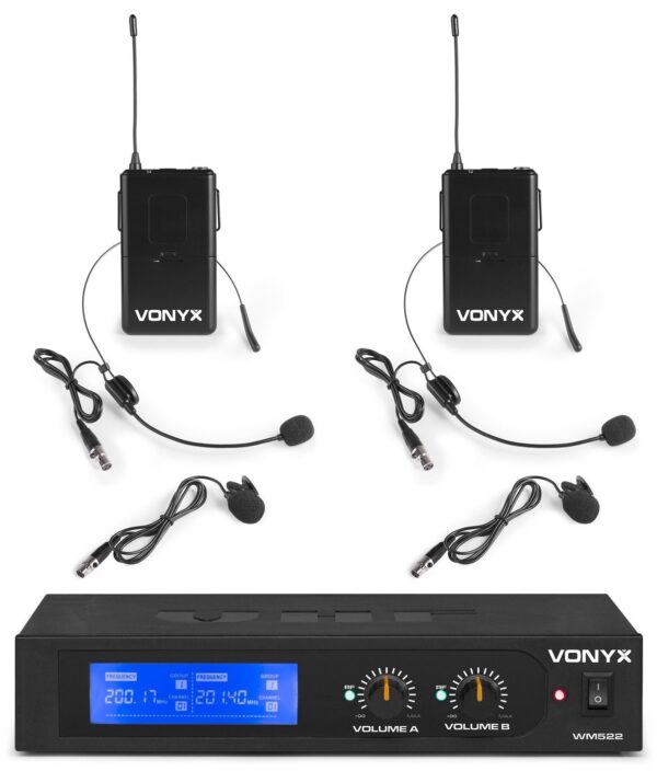 Kit Oreillette Sans Fil VHF VONYX WM5522B - Livré Avec Boîtier