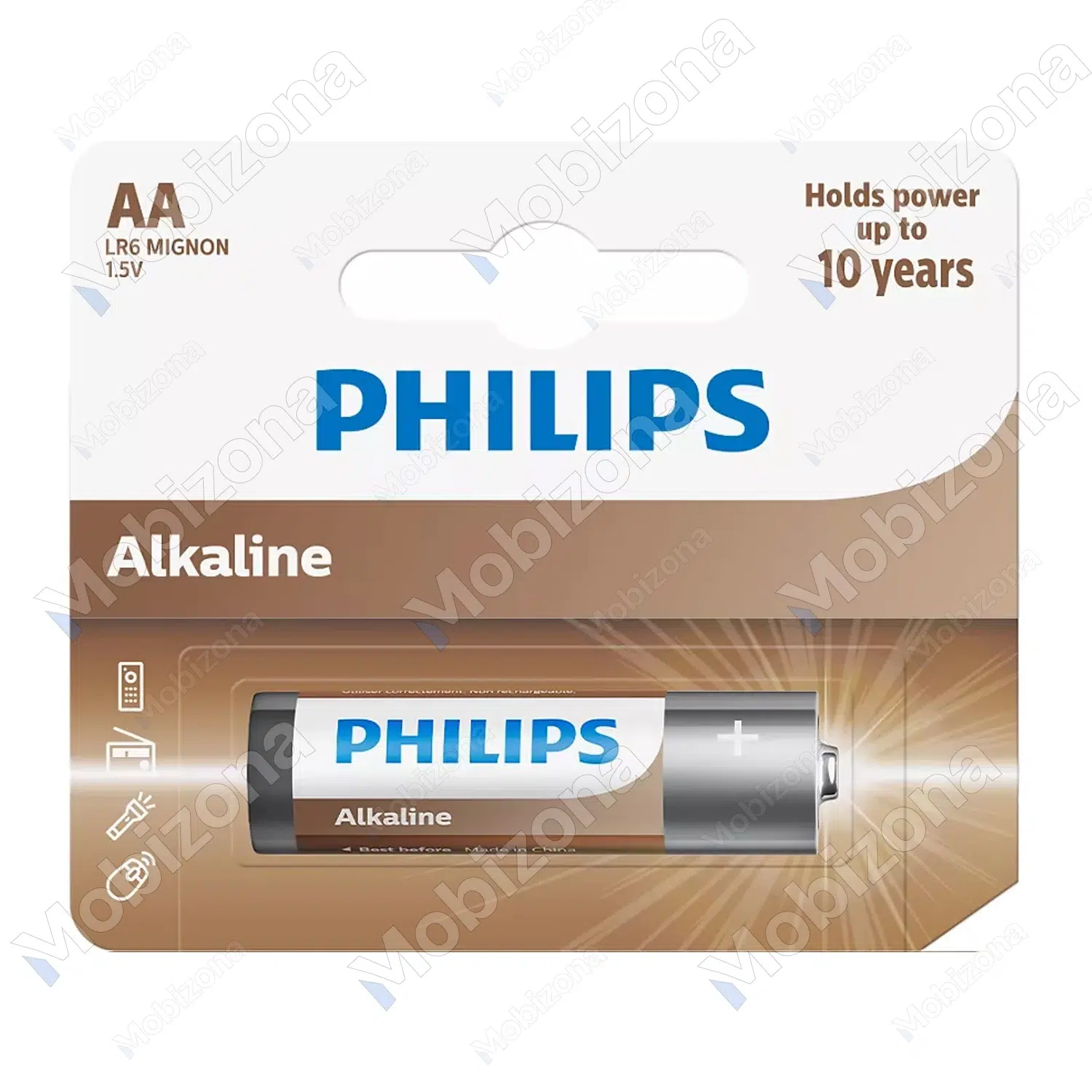 Lot de 10 Piles Alcalines PHILIPS AA (R6) LR6AL10S/10 1,5V