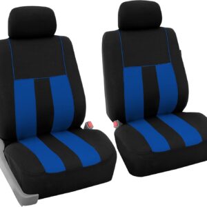 Housse De Banquette En Tissu Uni Pour Automobile - Bleu / Noir