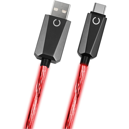 Câble KONIX LED USB 2.0 A Vers USB-C 1,2M - Rouge