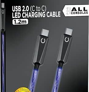 Câble KONIX LED USB 2.0 C Vers USB-C 1.2M - Bleu