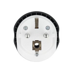 Adaptateur De Voyage Prise Européenne Type E 16A Connexion Sécurisée Blanc Blue Star