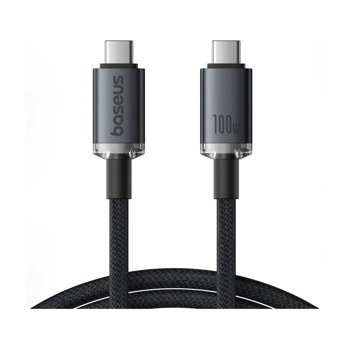 Câble De Charge Rapide 100W BASEUS Crystal Shine USB-C Vers USB-C , 1.5M - 20GB - Noir