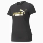 T-Shirt Pour Dame PUMA Essentials Avec Logo Métallique - Noir